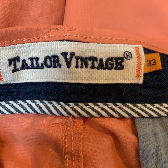 Tailor Vintage size 33 cotton rayon orange shorts - Picture 2 of 4